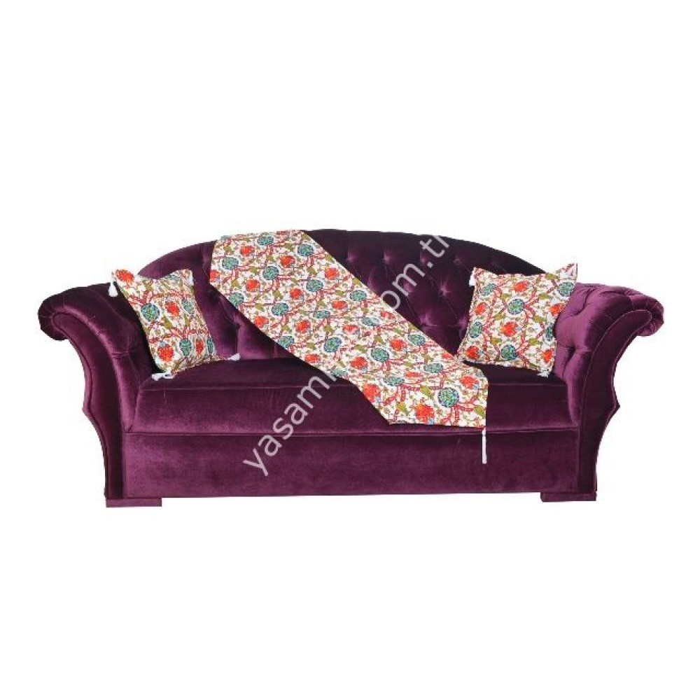 Osmanlı Lale Çini Desen Kare ve Dikdörtgen Masa Örtüsü