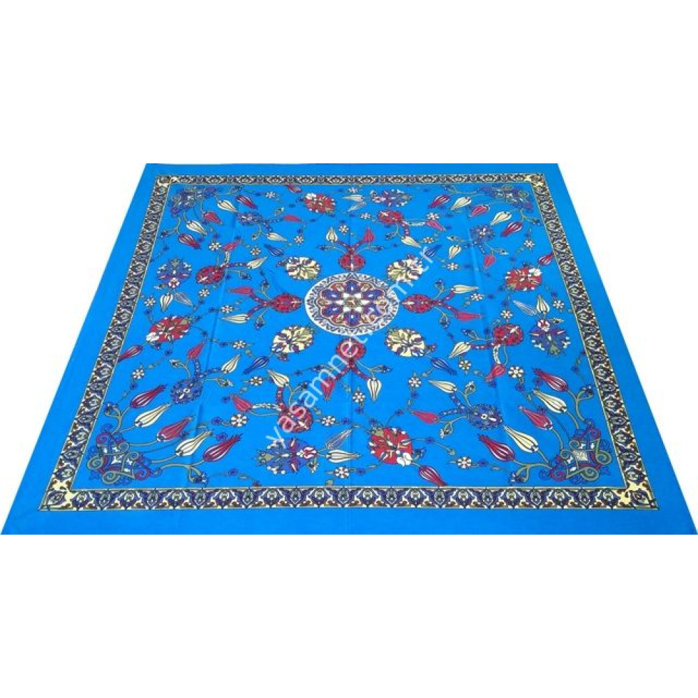 Osmanlı Lale Çini Desen Kare ve Dikdörtgen Masa Örtüsü