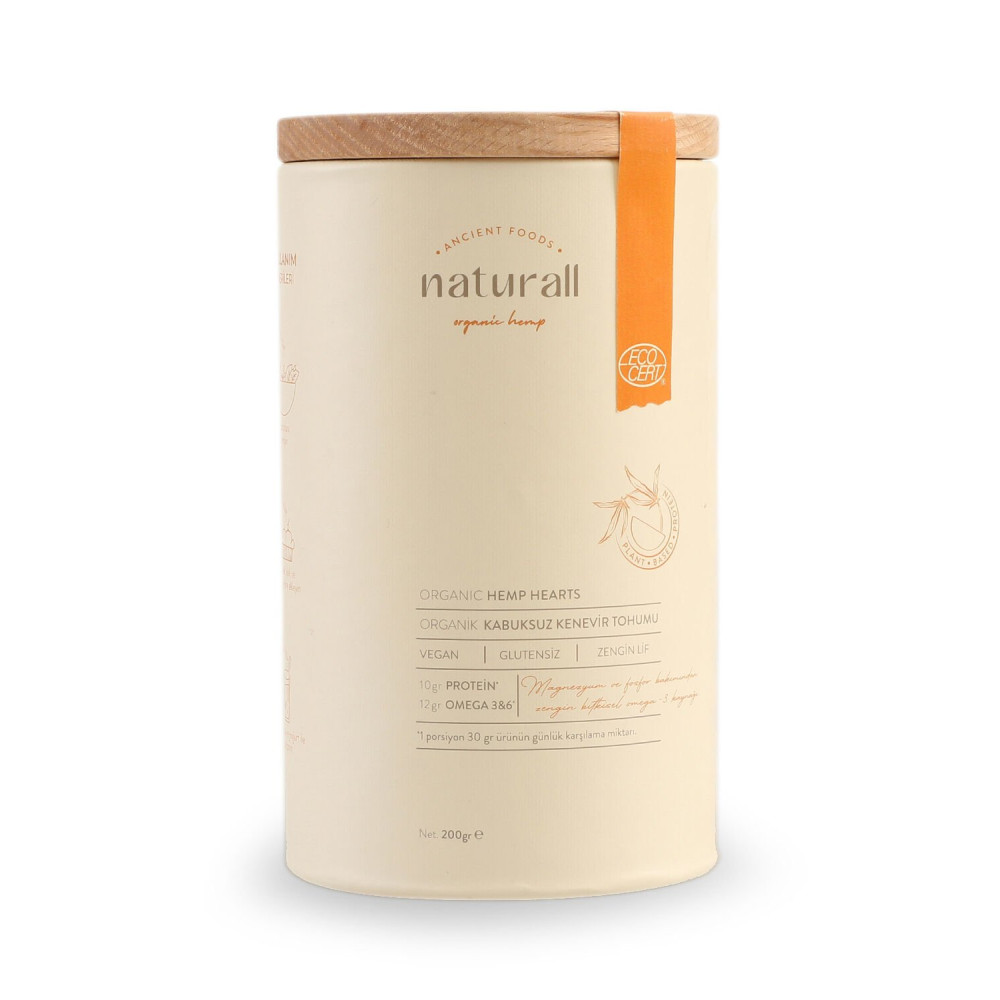 Naturall Organik Kabuksuz Kenevir Tohumu 200 gr