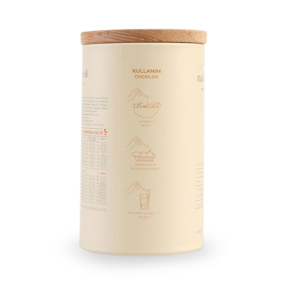 Naturall Organik Kabuksuz Kenevir Tohumu 200 gr