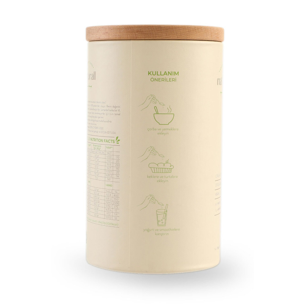 Naturall Organik Kabuksuz Kenevir Tohumu Tozu  200 gr